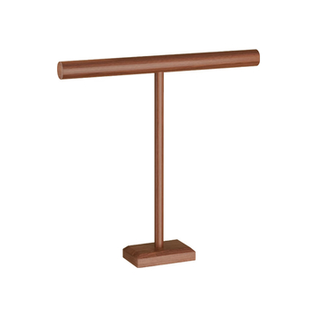 Дървен дисплей за бижута – настолен държач за гривни и огърлици, 1 ниво, прост модерен стил