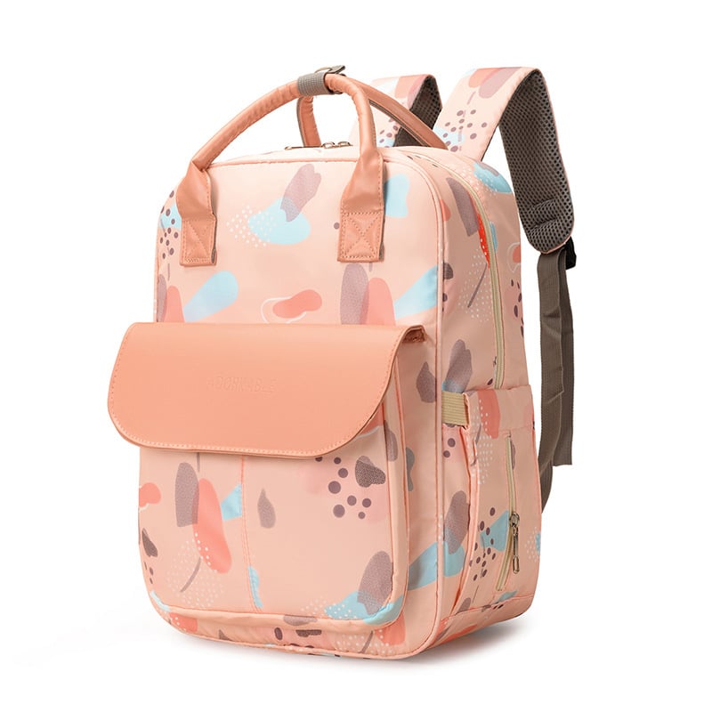 Раница за майчинство и бебе с геометричен принт, лека и износоустойчива, от оксфорд плат, подплата от полиестер, презрамки с въздушна възглавница