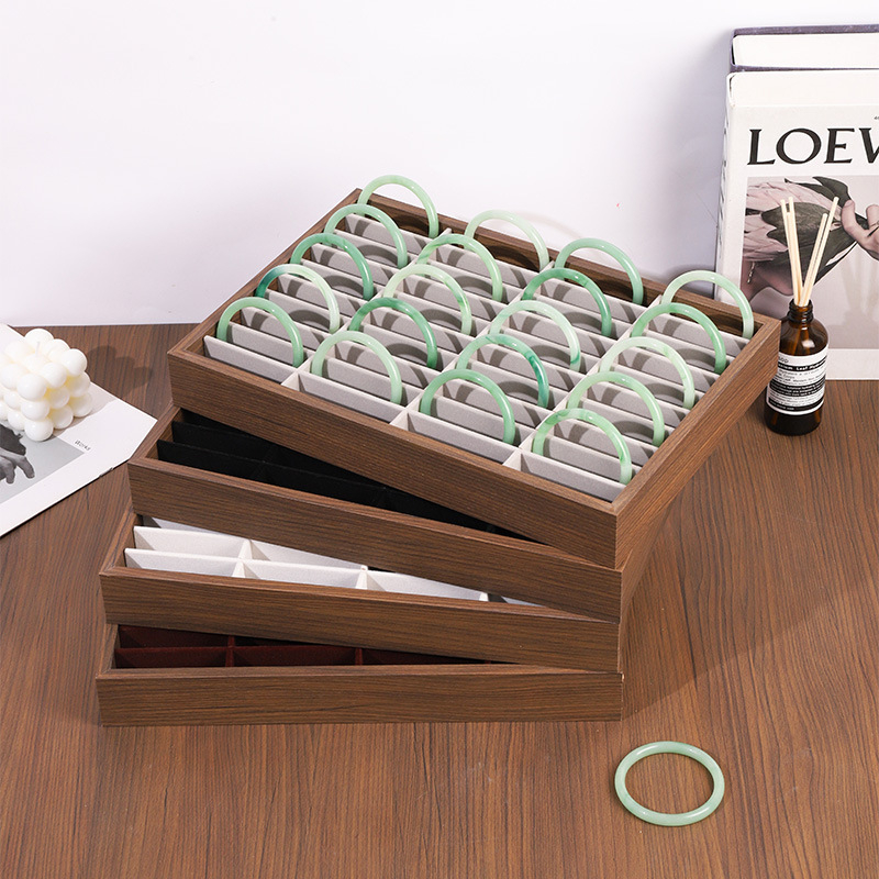 Дисплей тава за гривни с 40 позиции, дъска с плътност, настолен рафт за бижута, класически китайски стил, 1 ниво