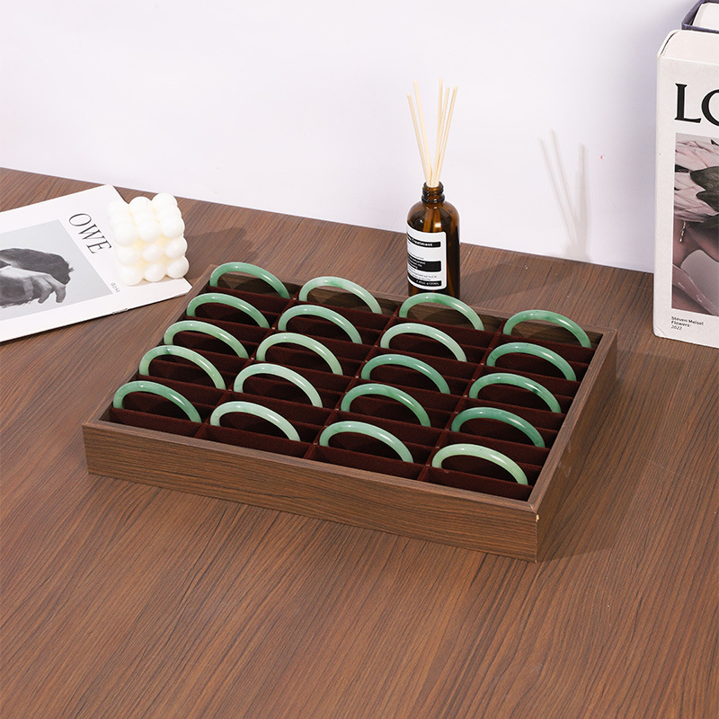 Дисплей тава за гривни с 40 позиции, дъска с плътност, настолен рафт за бижута, класически китайски стил, 1 ниво