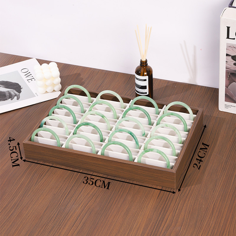 Дисплей тава за гривни с 40 позиции, дъска с плътност, настолен рафт за бижута, класически китайски стил, 1 ниво