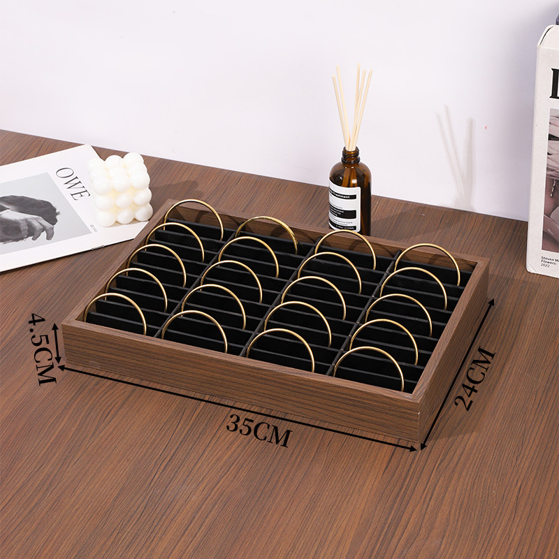 Дисплей тава за гривни с 40 позиции, дъска с плътност, настолен рафт за бижута, класически китайски стил, 1 ниво