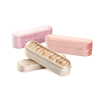 Кадифена кутия за бижута за пръстени и обици, Love is like honey, мултифункционален настолен организатор, прахо- и влагоустойчивa, едноетажна