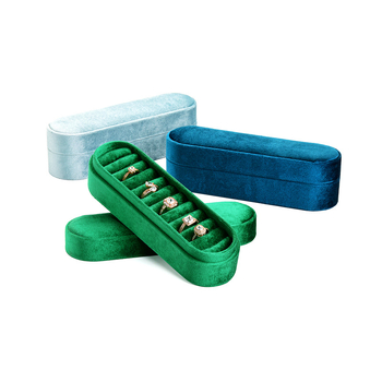 Кадифена кутия за бижута за пръстени и обици, Love is like honey, мултифункционален настолен организатор, прахо- и влагоустойчивa, едноетажна