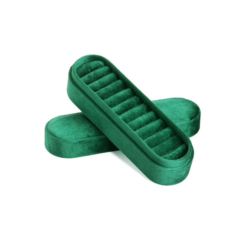 Кадифена кутия за бижута за пръстени и обици, Love is like honey, мултифункционален настолен организатор, прахо- и влагоустойчивa, едноетажна