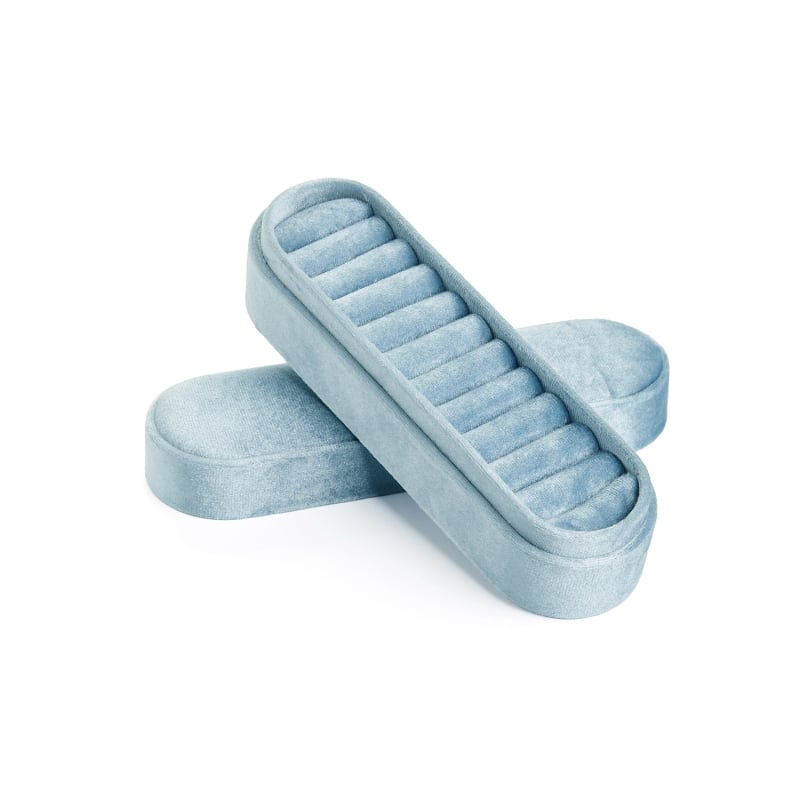 Кадифена кутия за бижута за пръстени и обици, Love is like honey, мултифункционален настолен организатор, прахо- и влагоустойчивa, едноетажна