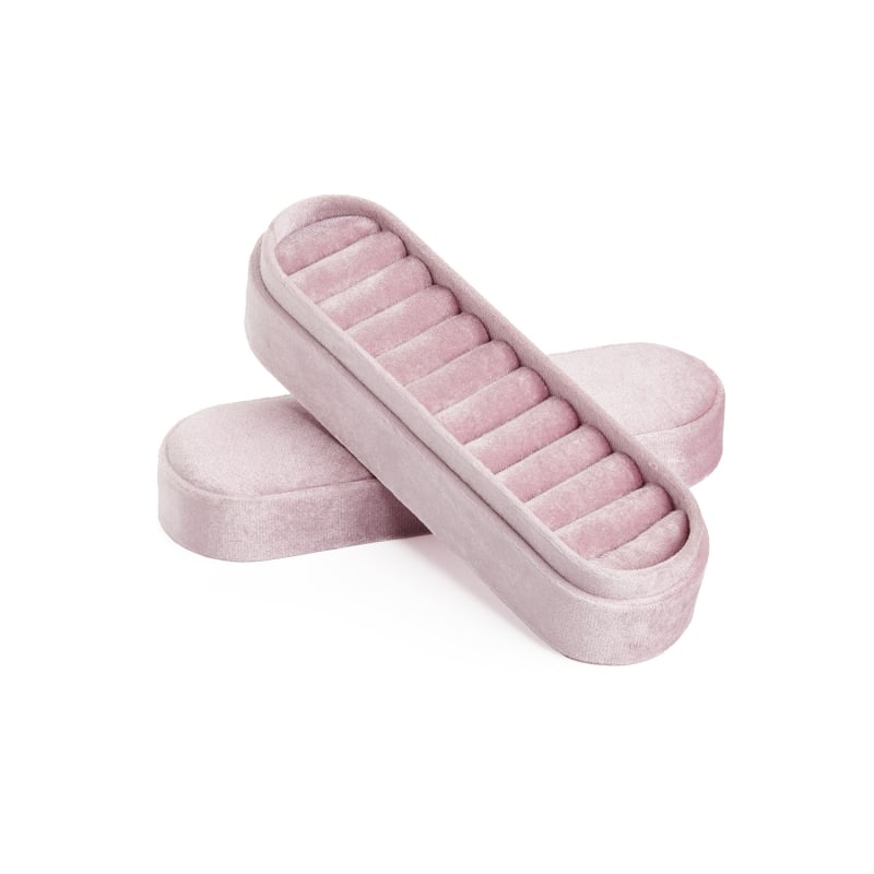 Кадифена кутия за бижута за пръстени и обици, Love is like honey, мултифункционален настолен организатор, прахо- и влагоустойчивa, едноетажна