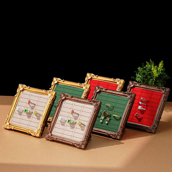 Ретро държач за бижута в европейски стил със смолна тава, настолен монтаж, едноетажно, мултифункционален и преносим