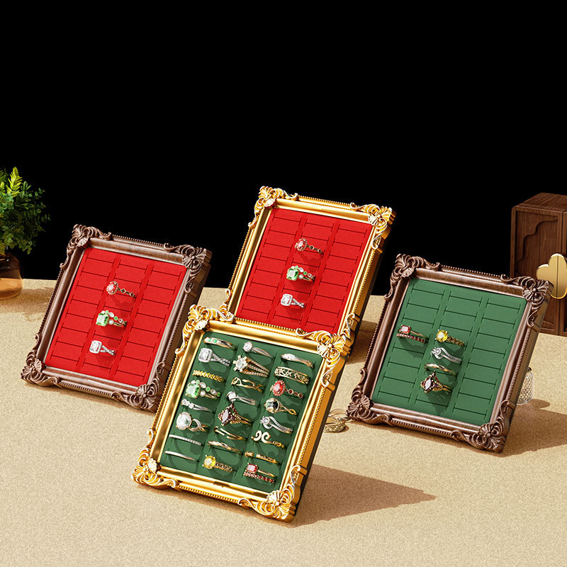 Ретро държач за бижута в европейски стил със смолна тава, настолен монтаж, едноетажно, мултифункционален и преносим