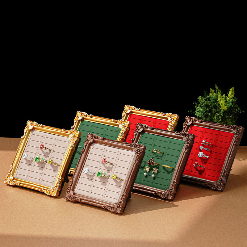 Ретро държач за бижута в европейски стил със смолна тава, настолен монтаж, едноетажно, мултифункционален и преносим