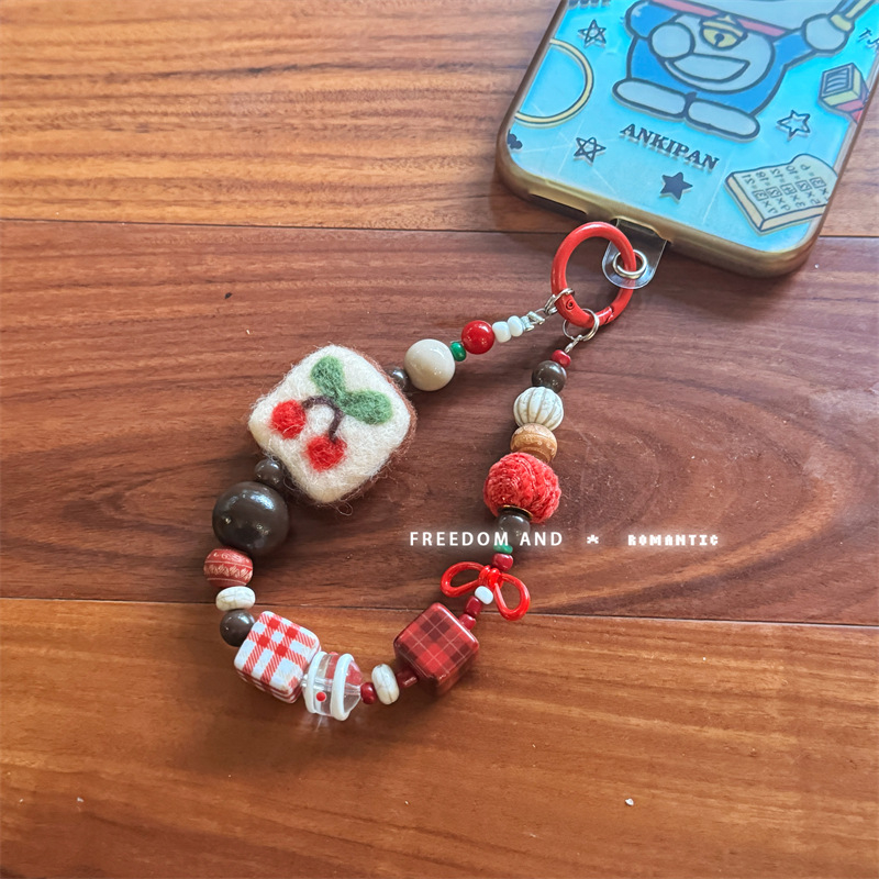 Zirui PVC telefonnyakpánt kézzel készített gyöngy karkötővel – uniszex, PVC zsinór, fém csat, testreszabható