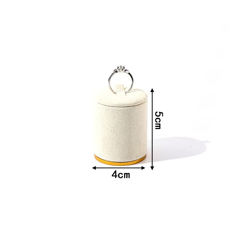 Цилиндрична стойка за бижута с PVC корпус и фланелова обвивка, висок клас, шевно сглобяване, едно ниво