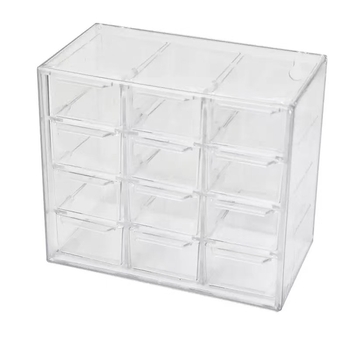 Органайзер за бижута и контактни лещи – прозрачен плот с чекмеджетен дизайн, PS материал, модерен стил, пуснат през 2023 г.
