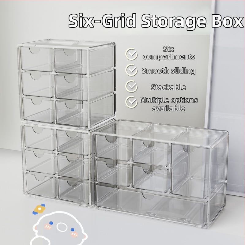 Органайзер за бижута и контактни лещи – прозрачен плот с чекмеджетен дизайн, PS материал, модерен стил, пуснат през 2023 г.