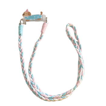 Lanyard pentru telefon cu clips cu porcușor desenat, șnur țesut crossbody (Material snur: Alt; Material cataramă: Plastic; Stil: Femei)