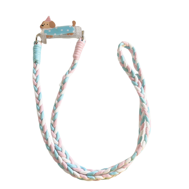 Lanyard pentru telefon cu clips cu porcușor desenat, șnur țesut crossbody (Material snur: Alt; Material cataramă: Plastic; Stil: Femei)