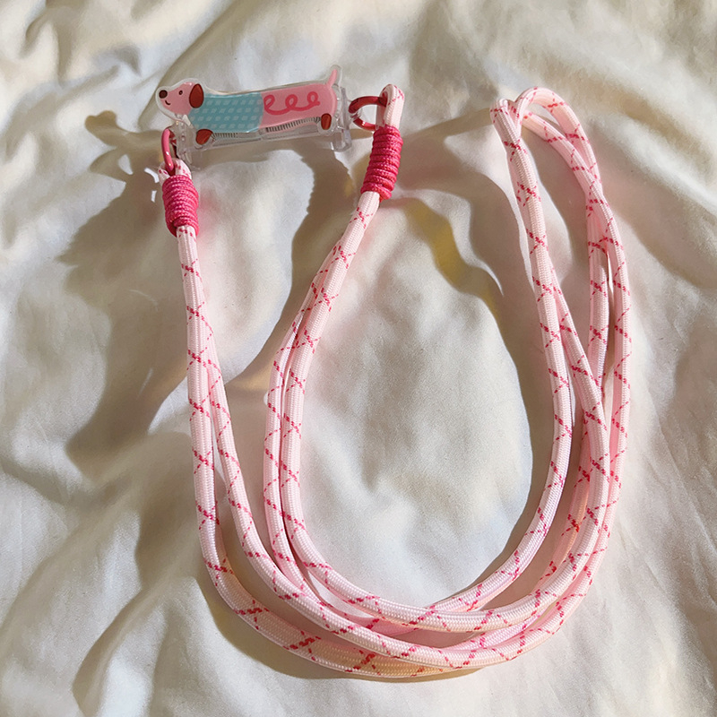 Lanyard pentru telefon cu clips cu porcușor desenat, șnur țesut crossbody (Material snur: Alt; Material cataramă: Plastic; Stil: Femei)