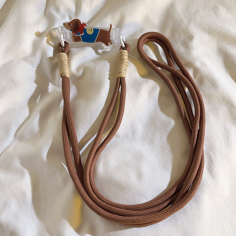 Lanyard pentru telefon cu clips cu porcușor desenat, șnur țesut crossbody (Material snur: Alt; Material cataramă: Plastic; Stil: Femei)