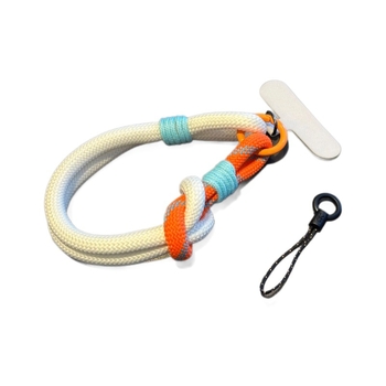 Lanyard pentru telefon cu inel dublu, corp din plastic, șnur din nailon, cataramă din metal, lucrat manual