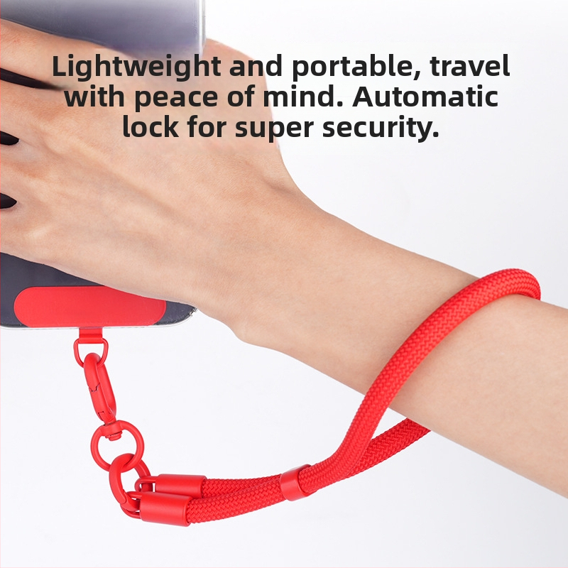 Lobster spona mobilný telefónny príves – multifunkčný, pletený polyesterový šnúra; Materiály: zinková zliatina + polyester; Šnúra: polyester; Spona: kovová; Personalizácia: Áno