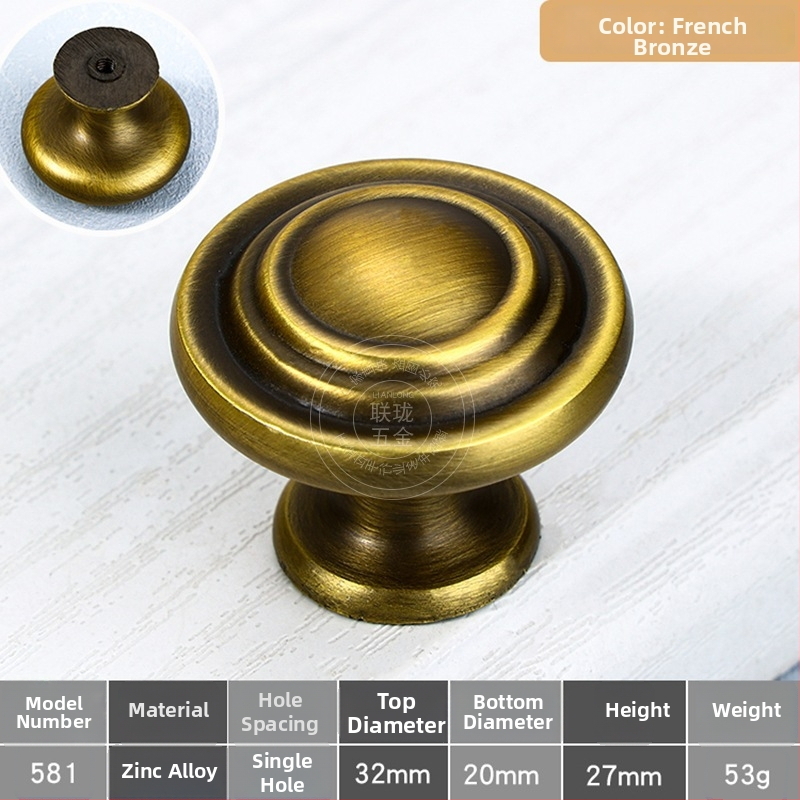 Drška za ormariće i ladice — cinkova legura, okruglog oblika, moderan jednostavan dizajn, model 581, Lianlong