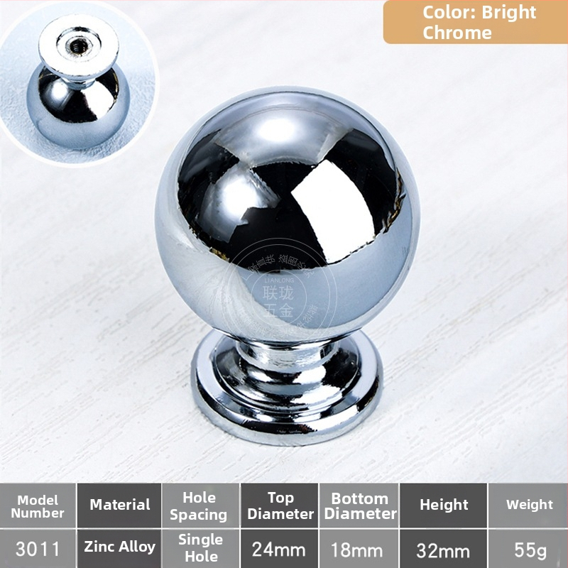 Drška za ormariće i ladice — cinkova legura, okruglog oblika, moderan jednostavan dizajn, model 581, Lianlong