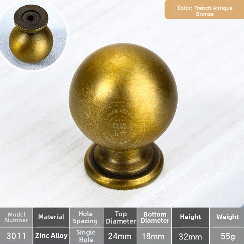 Drška za ormariće i ladice — cinkova legura, okruglog oblika, moderan jednostavan dizajn, model 581, Lianlong