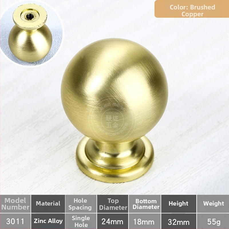 Drška za ormariće i ladice — cinkova legura, okruglog oblika, moderan jednostavan dizajn, model 581, Lianlong