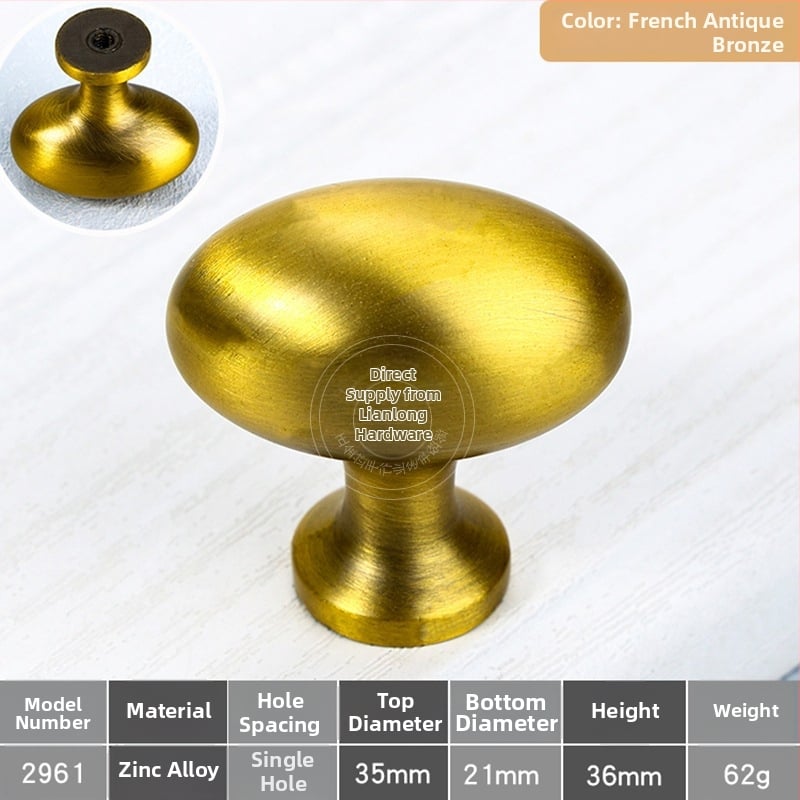 Drška za ormariće i ladice — cinkova legura, okruglog oblika, moderan jednostavan dizajn, model 581, Lianlong