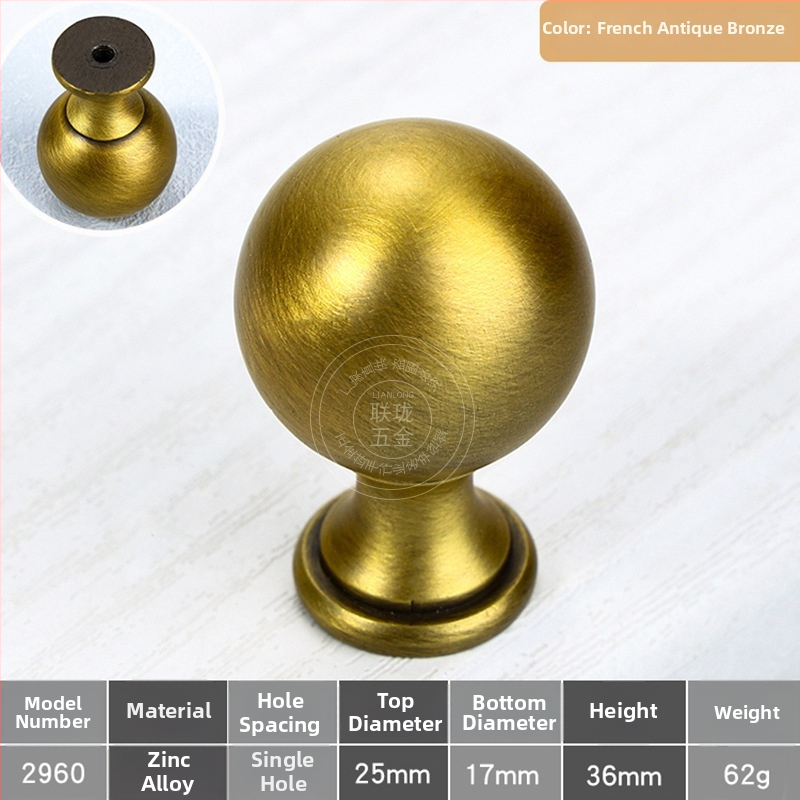 Drška za ormariće i ladice — cinkova legura, okruglog oblika, moderan jednostavan dizajn, model 581, Lianlong