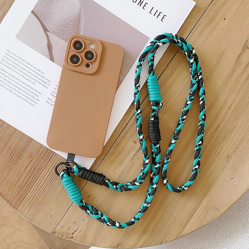 Lanyard universal pentru telefon din poliester cu cataramă metalică, design simplu