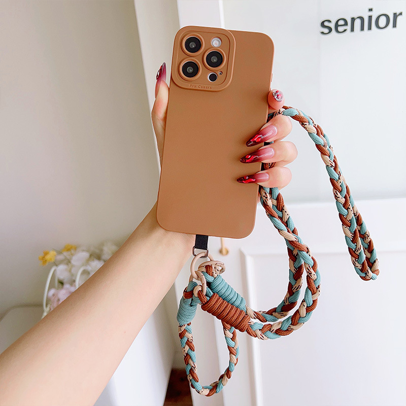 Lanyard universal pentru telefon din poliester cu cataramă metalică, design simplu