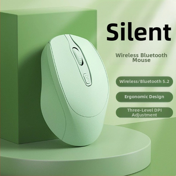 Безшумна безжична мишка с 4 бутона, 16000 DPI, двойен режим Bluetooth + 2,4G, презареждаема, ергономична
