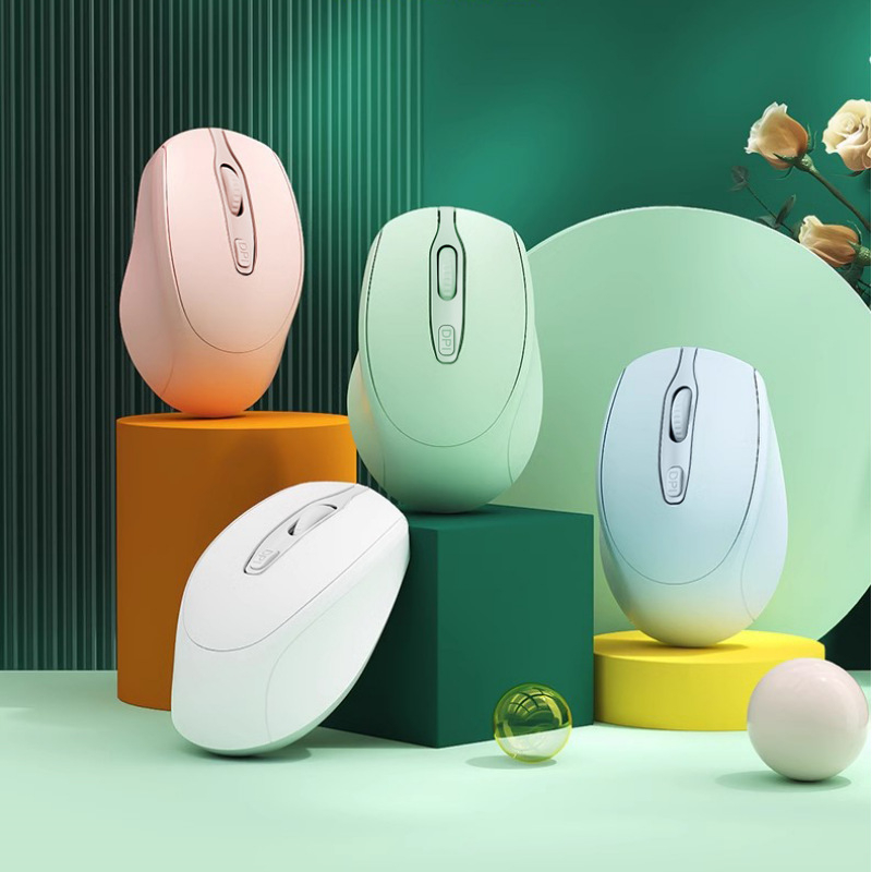 Безшумна безжична мишка с 4 бутона, 16000 DPI, двойен режим Bluetooth + 2,4G, презареждаема, ергономична