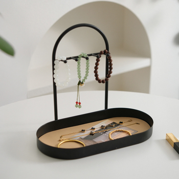 Държач за бижута за бюро — многофункционална железна елипсовидна поставка за аксесоари, прост и модерен дизайн