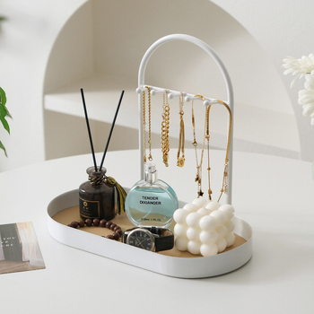 Държач за бижута за бюро — многофункционална железна елипсовидна поставка за аксесоари, прост и модерен дизайн