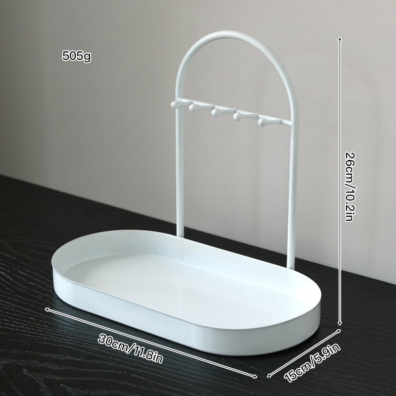 Държач за бижута за бюро — многофункционална железна елипсовидна поставка за аксесоари, прост и модерен дизайн