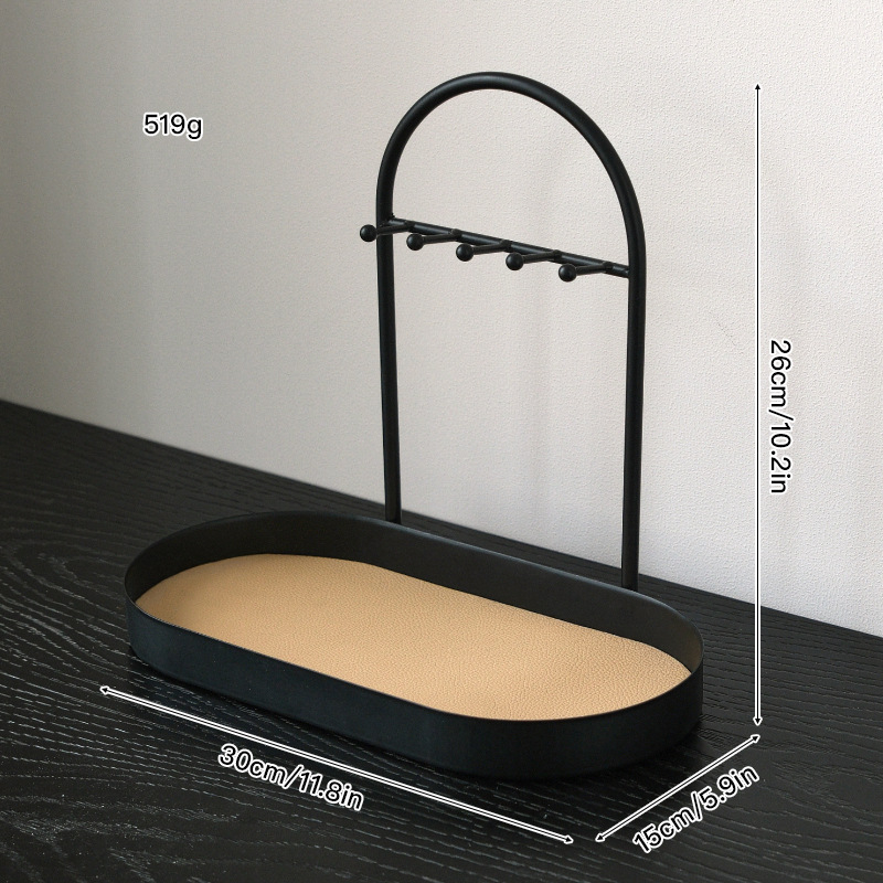 Държач за бижута за бюро — многофункционална железна елипсовидна поставка за аксесоари, прост и модерен дизайн