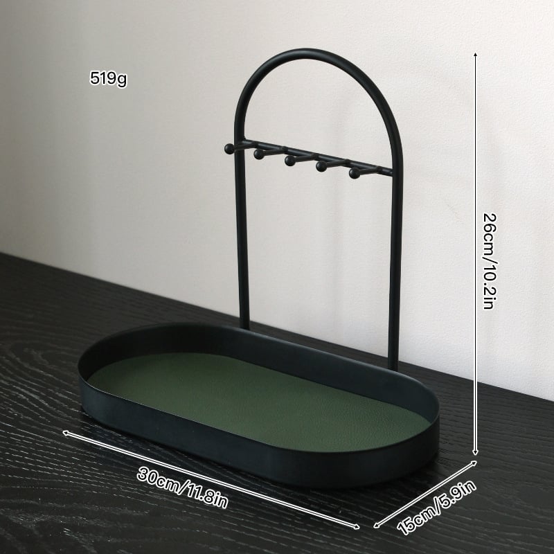 Държач за бижута за бюро — многофункционална железна елипсовидна поставка за аксесоари, прост и модерен дизайн