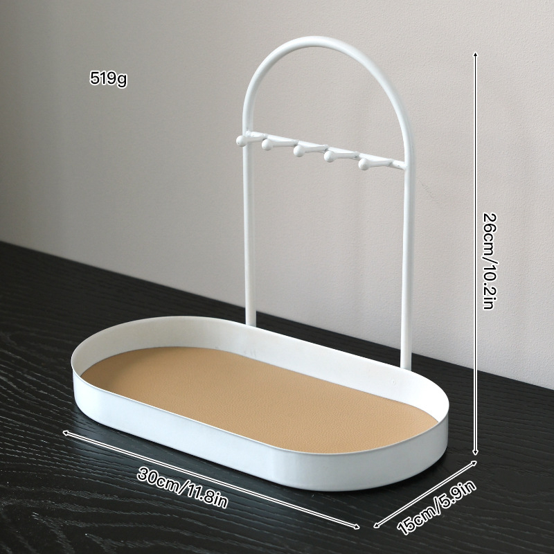 Държач за бижута за бюро — многофункционална железна елипсовидна поставка за аксесоари, прост и модерен дизайн