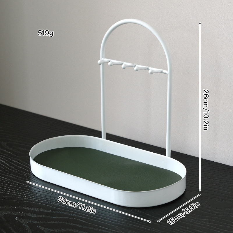 Държач за бижута за бюро — многофункционална железна елипсовидна поставка за аксесоари, прост и модерен дизайн