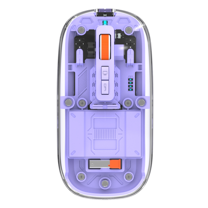 Безжична мишка, 2.4G + Bluetooth, 1600dpi, 5 бутона, 10 м обхват, тегло 76 г, съвместима с лаптопи