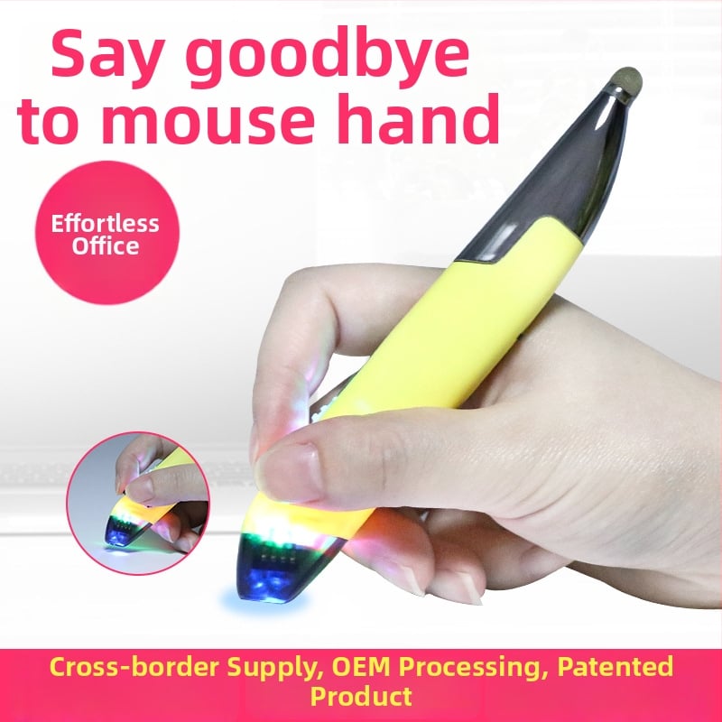 Безжична зареждаща гейминг мишка с писалков дизайн и тъчскрийн повърхност, 1600 DPI, Bluetooth и 2.4 GHz, 4 клавиша