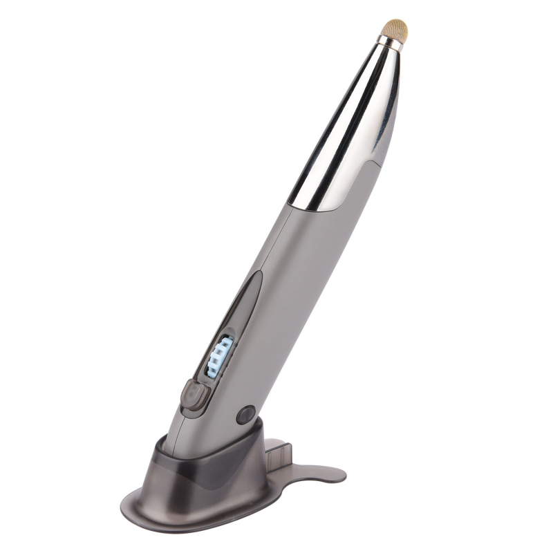 Безжична зареждаща гейминг мишка с писалков дизайн и тъчскрийн повърхност, 1600 DPI, Bluetooth и 2.4 GHz, 4 клавиша