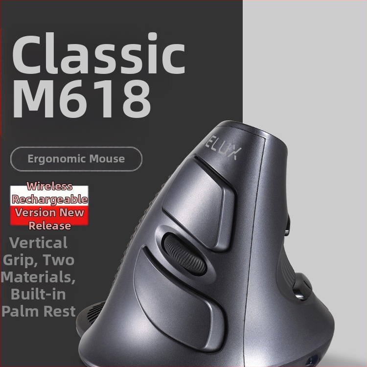 Vertikaalne USB-ergonoomiline hiir, 5 nupud, optiline sensor, mudel M618