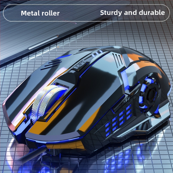 Гейминг мишка с кабел, безшумна, механична, осветена, USB