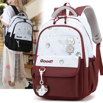 Rucsac din nylon, stil coreean, ușor, cu capacitate mare, respirabil, curea de umăr curbată, rucsac pentru școală