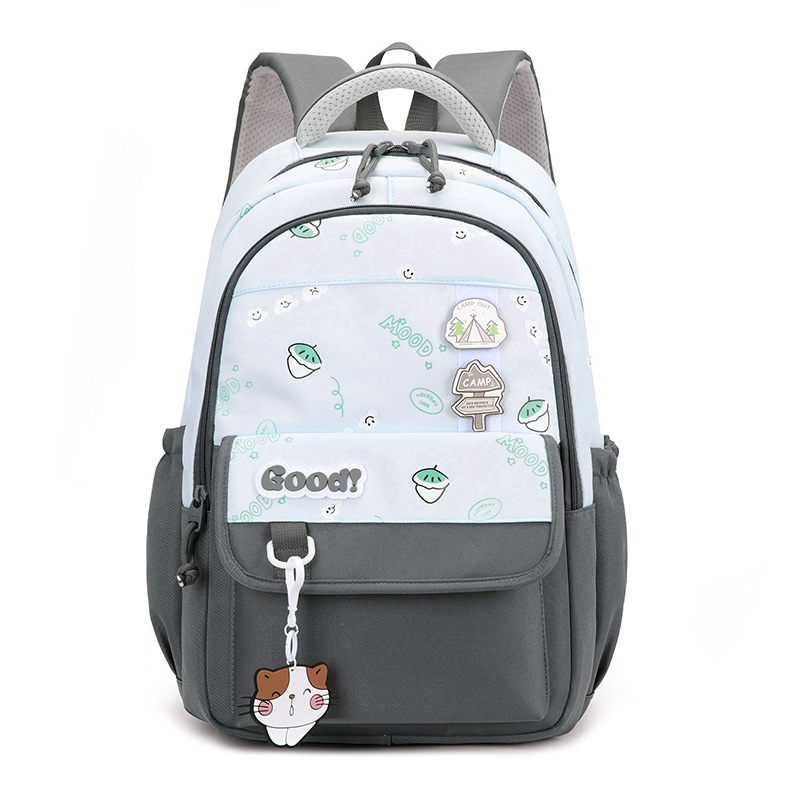 Rucsac din nylon, stil coreean, ușor, cu capacitate mare, respirabil, curea de umăr curbată, rucsac pentru școală