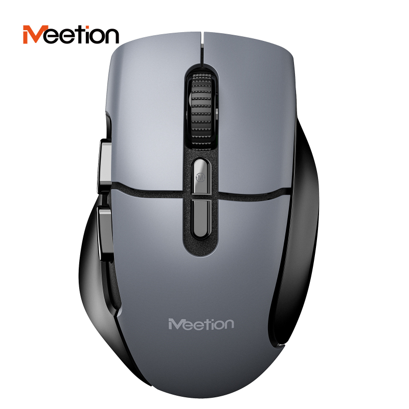 Meetion Mouse de birou fără fir cu 3 moduri, ergonomic, Bluetooth și 2.4G, 7 butoane, DPI 800/1200/1600/2400, Model BTM001