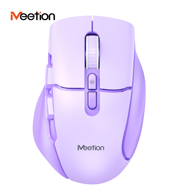 Meetion Mouse de birou fără fir cu 3 moduri, ergonomic, Bluetooth și 2.4G, 7 butoane, DPI 800/1200/1600/2400, Model BTM001